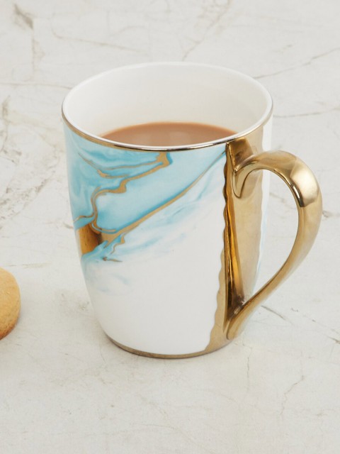 

Home Centre Blue & White Printed Bone China Glossy Mug