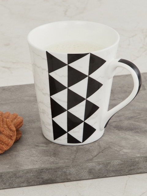 

Home Centre Black & White Printed Bone China Glossy 340ML Mug
