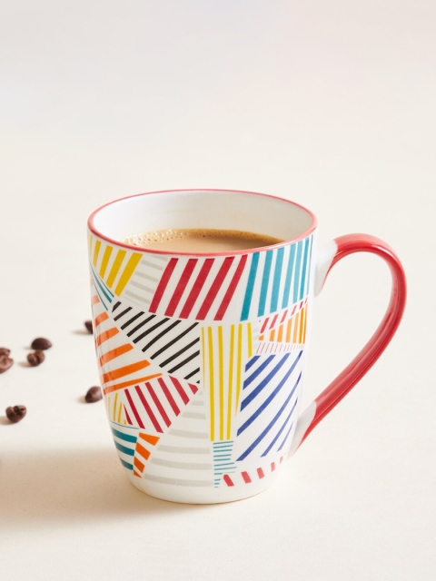 

Home Centre White & Red Printed Bone China Glossy Mug