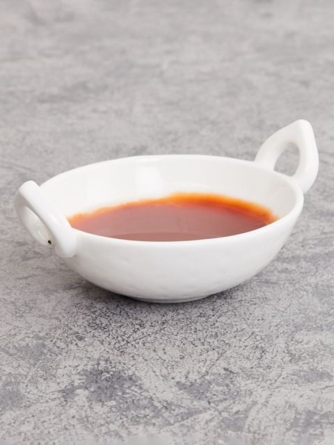 

Home Centre White Solid Bone China Sauce Kadhai Cookware