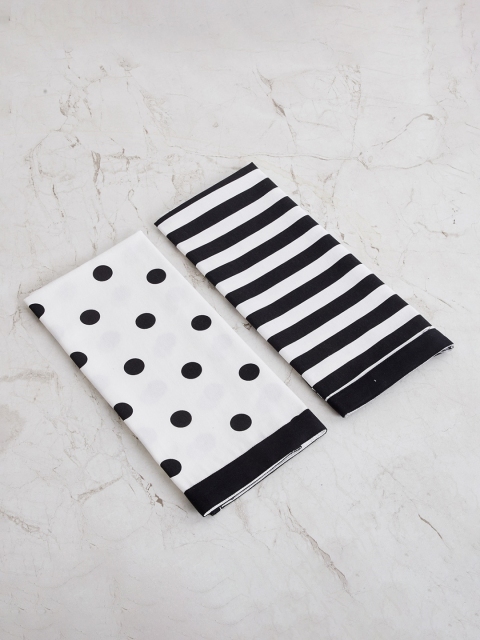

Home Centre Set Of 2 Printed Cotton Kitchen Towel, White