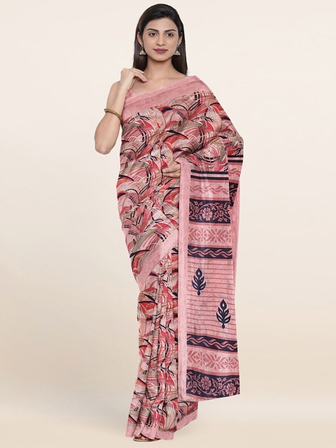 

Pothys Pink & Black Printed Saree