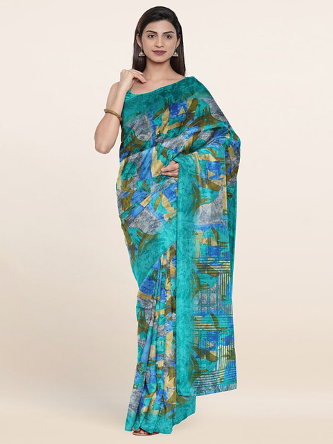 

Pothys Blue & Green Floral Saree