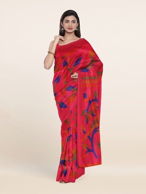 

Pothys Magenta & Blue Floral Saree