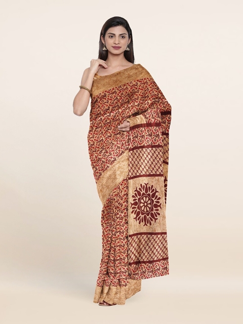 

Pothys Cream & Red Floral Printed Saree