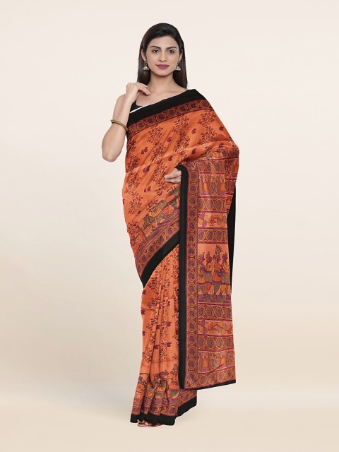 

Pothys Rust & Black Floral Saree