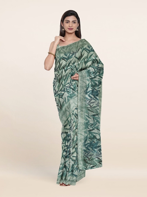

Pothys Green Cotton Blend Saree