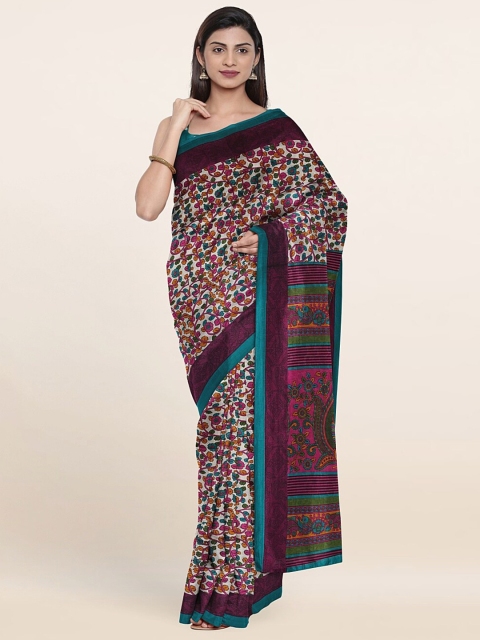 

Pothys Multicoloured Floral Printed Cotton Blend Saree, Multi