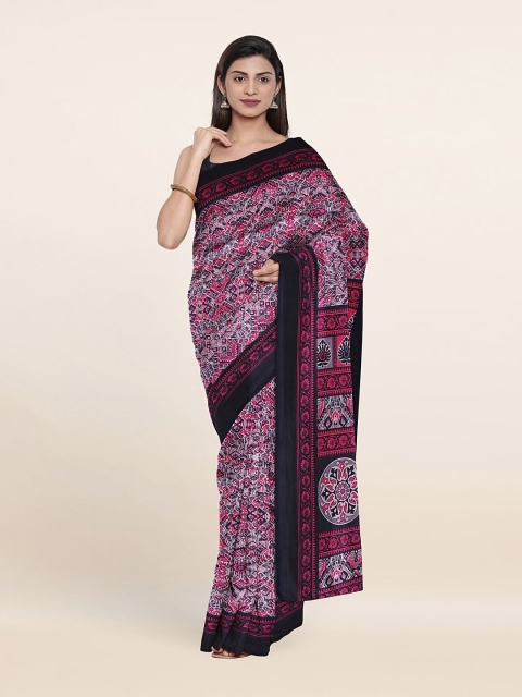 

Pothys Lavender & Red Printed Saree