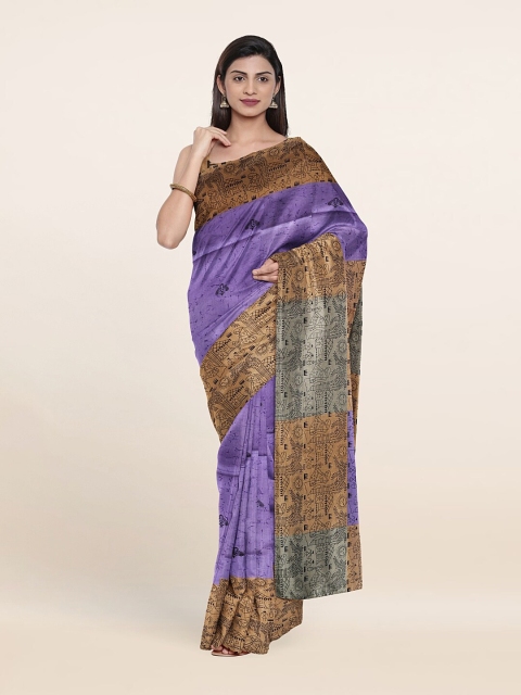 

Pothys Lavender & Black Floral Saree