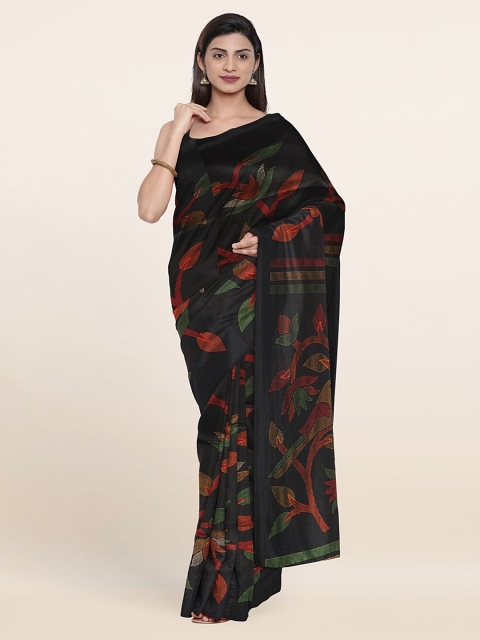 

Pothys Black & Red Floral Saree