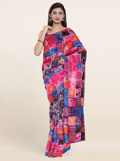 

Pothys Blue & Red Checked Saree