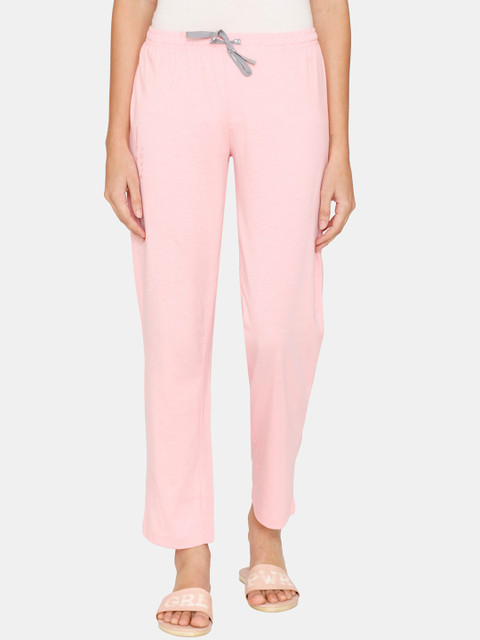 

Rosaline by Zivame Pink Knitted Cotton Lounge Pants
