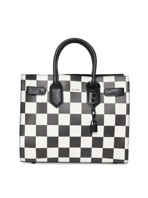 

ALDO Black Geometric Printed Structured Handheld Bag