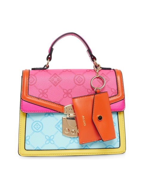 

ALDO Pink Colourblocked Structured Satchel