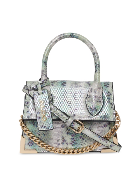 

ALDO Green Animal Printed Structured Satchel