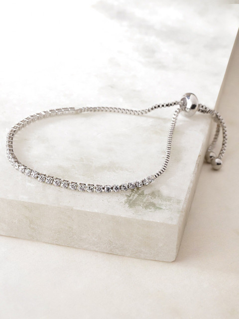 

YouBella Women Silver-Plated Cuff Bracelet