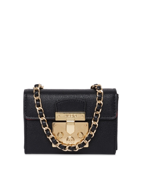 

ALDO Women Black & Gold-Toned Envelope