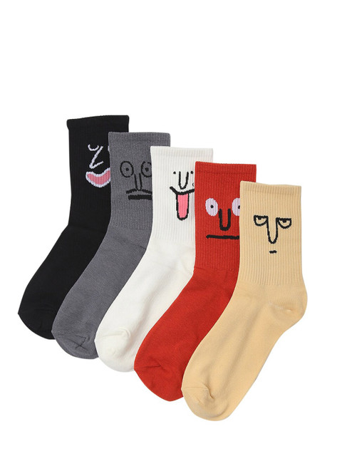 

Bunnywave Unisex Pack Of 5 Assorted Cotton Above Ankle-Length Socks