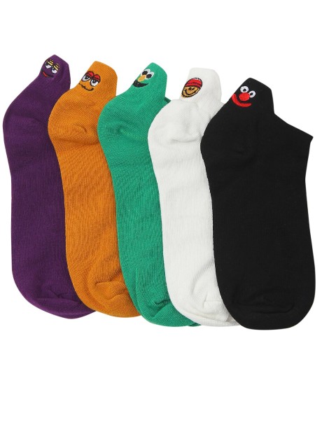 

Bunnywave Unisex Pack Of 5 Assorted Cotton Ankle-Length Socks