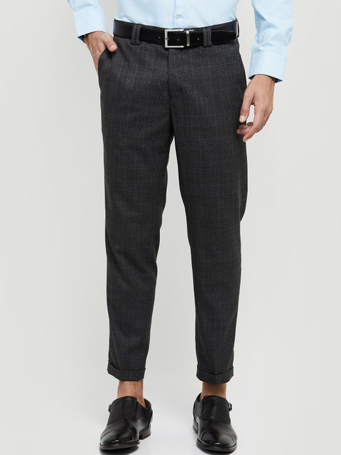 

max Men Navy Blue Trousers