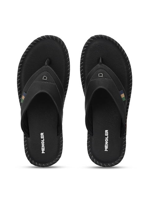 

MENGLER Men Black Thong Flip Flops