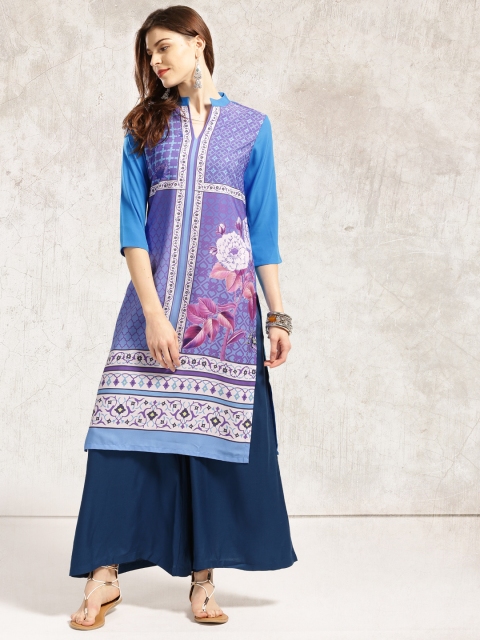 

Anouk Women Blue Printed Kurta