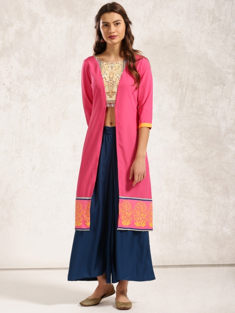 

Anouk Women Pink Printed A-Line Kurta