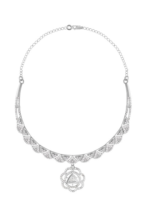 

GIVA 925 Sterling Silver Rhodium Plated Studded Glam Set with Earrings & Pendant