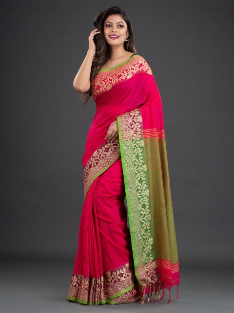 

Arhi Pink & Green Pure Cotton Saree