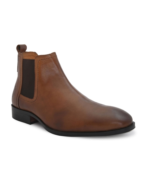 

Alberto Torresi Men Tan Leather Formal Chelsea Boot