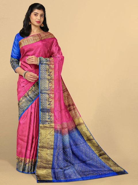 

Kalamandir Women Pink Floral Print Pashmina Banarasi Saree