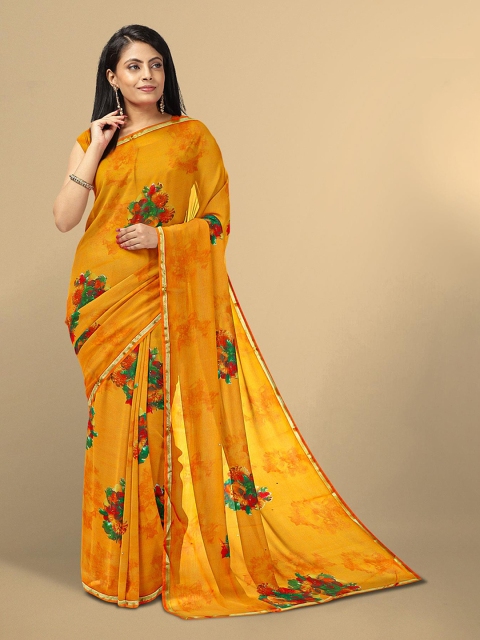 

Kalamandir Orange & Red Floral Silk Blend Saree