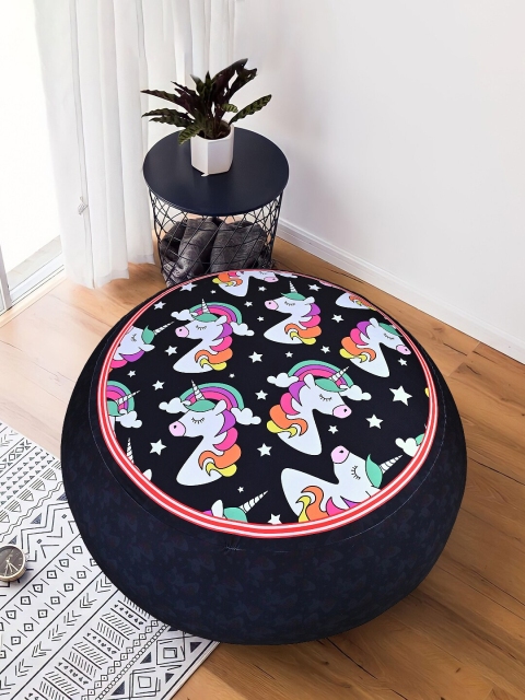 

Cortina Navy Blue Printed Bean Bag Cover