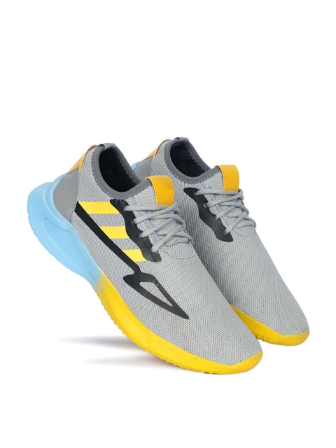 

WIN9 Men Grey & Yellow Mesh Walking Non-Marking Sports Shoes With Bounce Technology