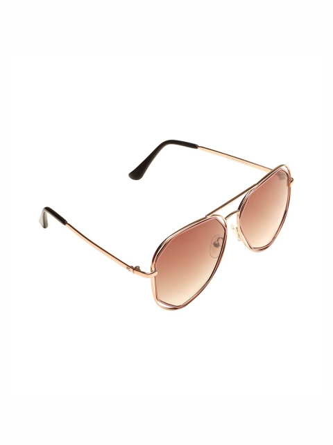 

French Connection Women Brown Lens & Gold-Toned Aviator Sunglasses FC 7386 C3 56 S LC