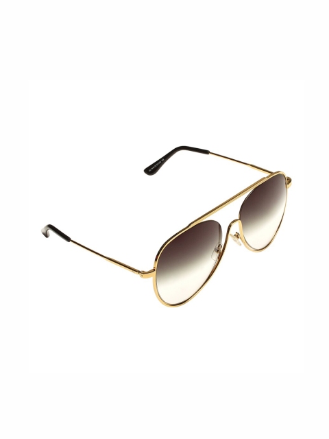

French Connection Women Green Lens & Gold-Toned Aviator Sunglasses with UV Protected Lens