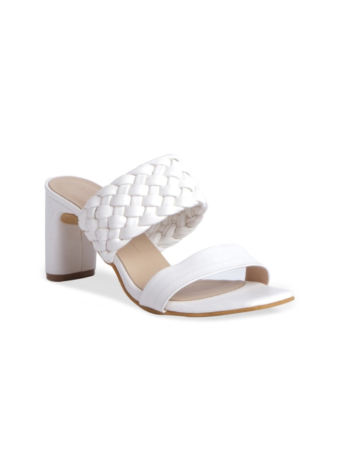

ERIDANI Women White Block Heels