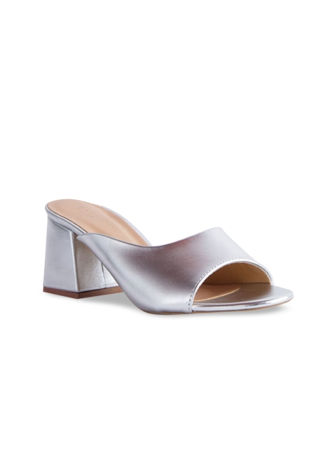 

ERIDANI Silver-Toned Block Heels