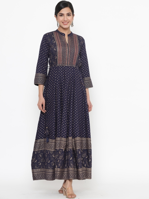 

JAVTA Women Purple Ethnic Motifs Printed Anarkali Kurta