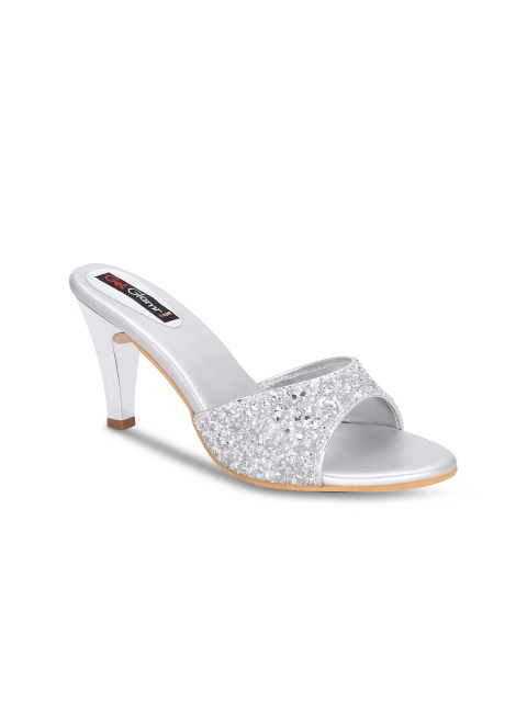 

Get Glamr Women Silver-Toned Embellished Heels