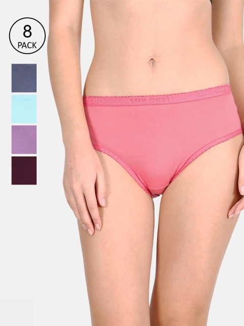 

Lux Cozi Women Pack Of 8 Assorted Pure Cotton Hipster Briefs