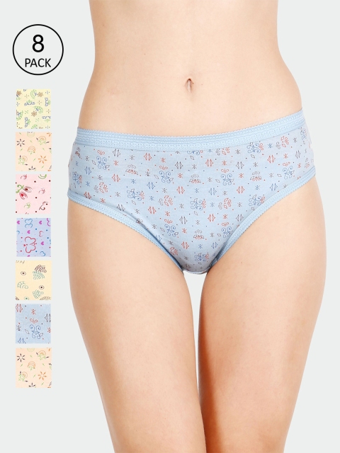 

Lux Cozi Women Pack of 8 Assorted Pure Cotton Hipster COZIHER_PANTY_202_AST_8PC