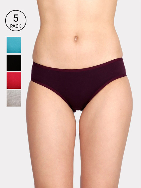 

Lux Cozi Women Pack Of 5 Assorted Mid-Rise Hipster Briefs