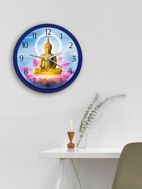 

WENS Blue & Yellow Printed Traditional Wall Clock