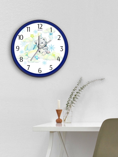 

WENS Blue & White Printed Contemporary Wall Clock