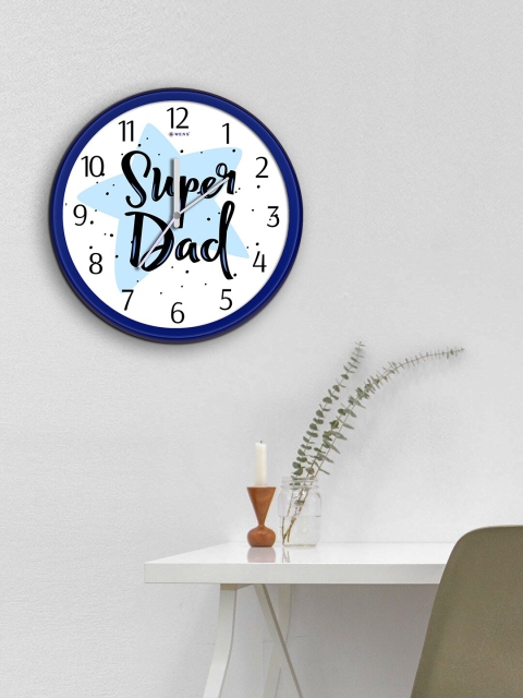 

WENS Blue Super Dad Printed Traditional Wall Clock