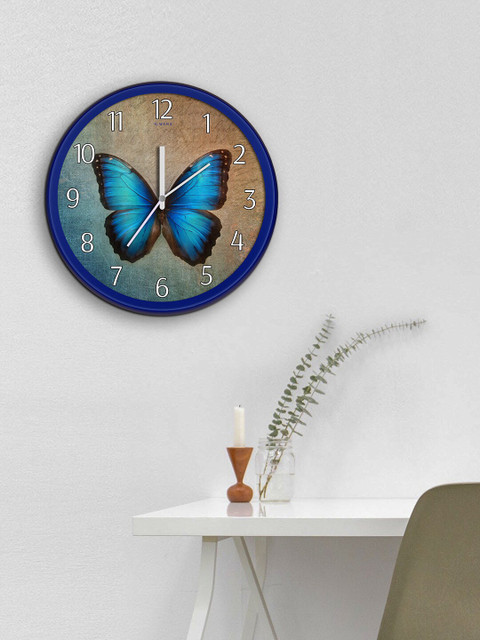 

WENS Blue Printed Traditional Silent Non-Ticking Battery Operated Wall Clock