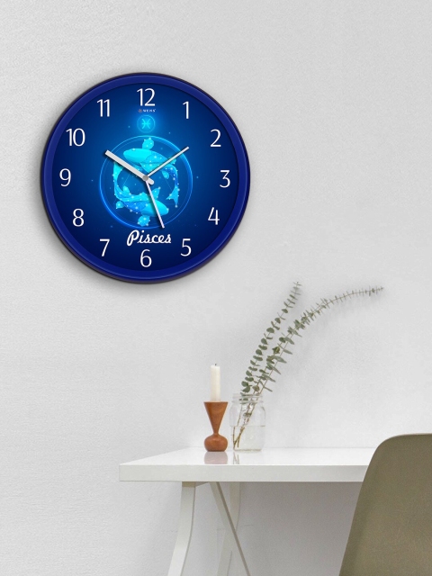 

WENS Blue & White Pisces Zodiac Sign Silent Non-Ticking Contemporary Wall Clock