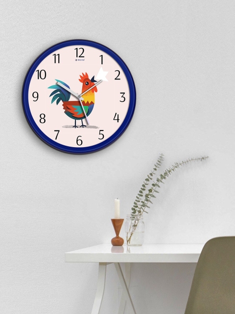 

WENS Blue & Red Printed Contemporary Wall Clock